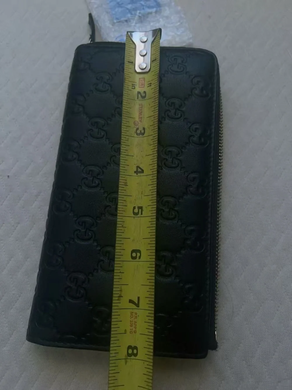 Gucci Black‎ Guccissima Leather Continental Wallet 12 Card Slots Zip Coin Pocket